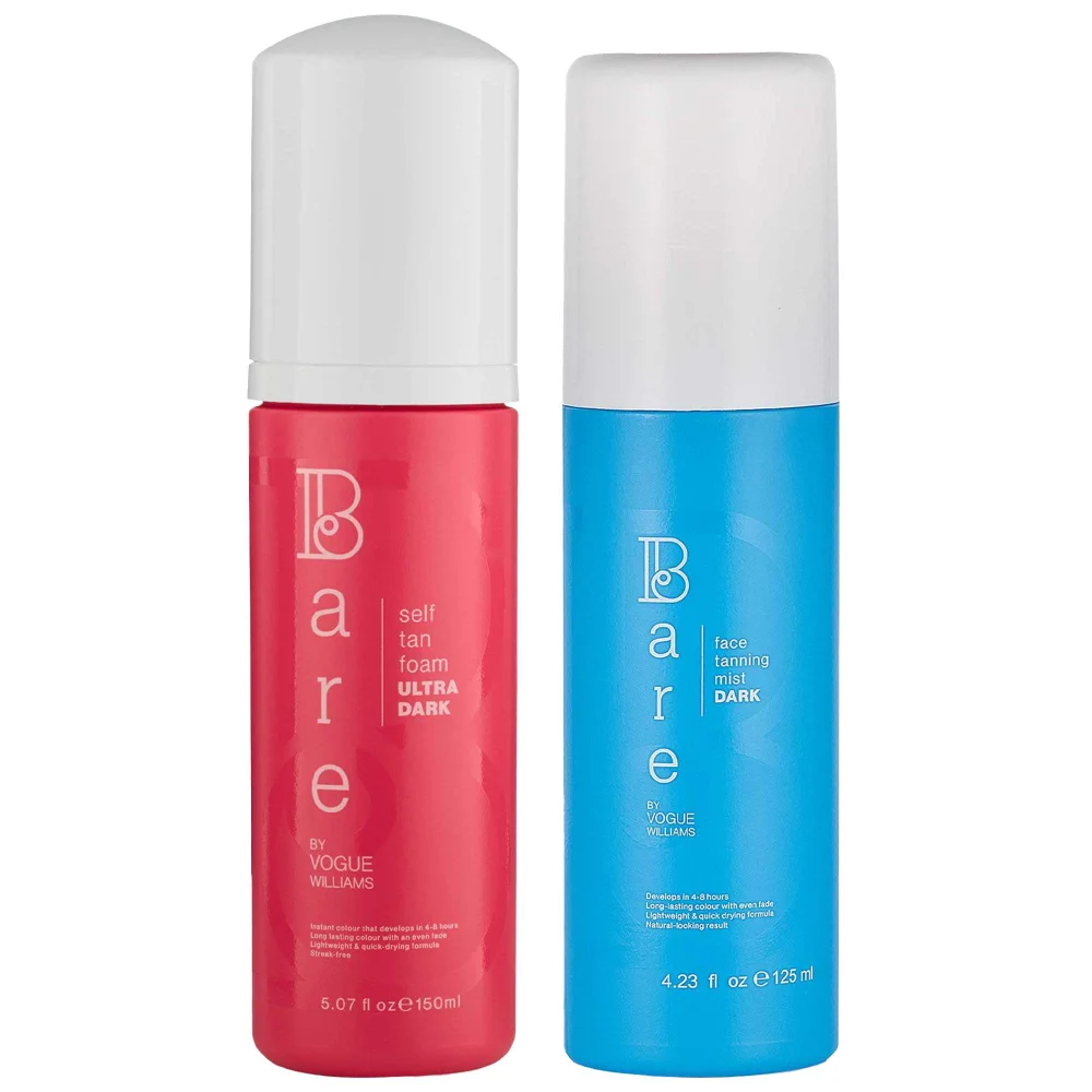 Bare by Vogue Duo: Face Tanning Mist Dark 125ml & Body Self Tan Foam Ultra Dark 150ml Image 1