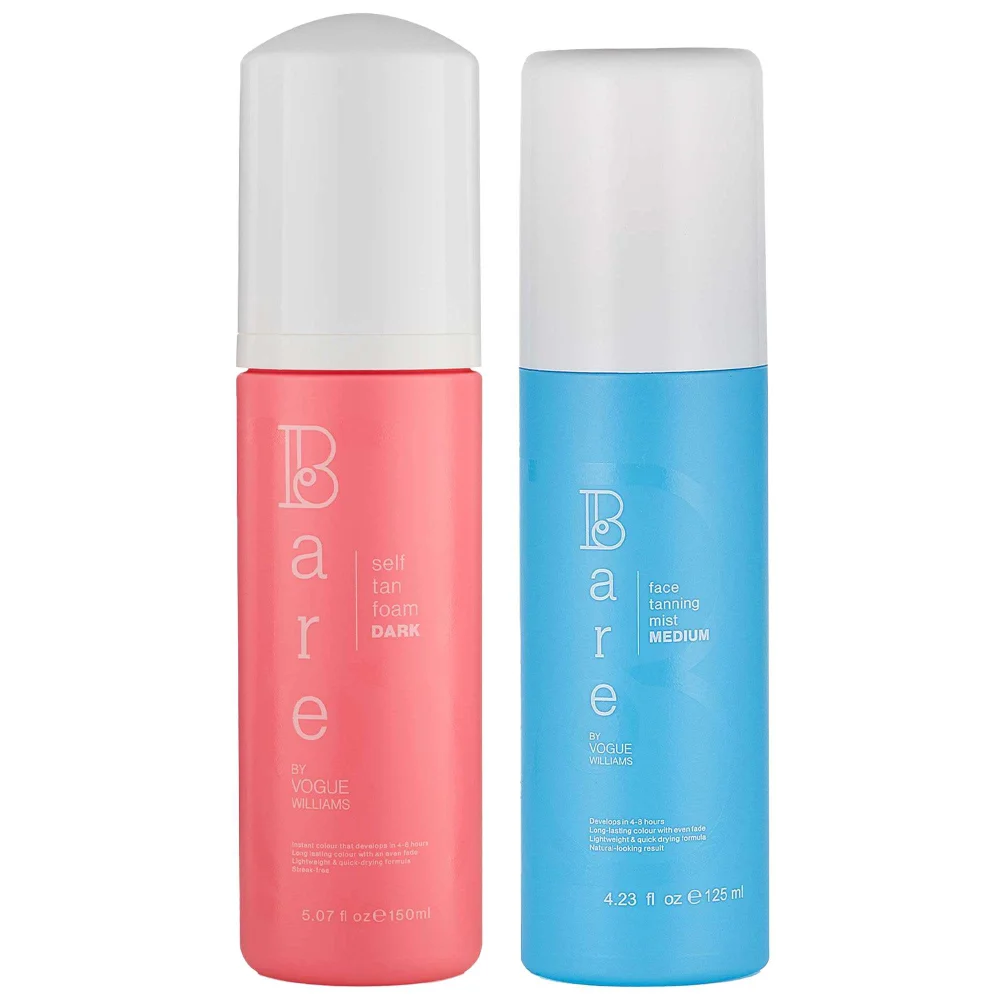 Bare by Vogue Duo: Body Self Tan Foam Dark 150ml & Face Tanning Mist Medium 125ml Image 1
