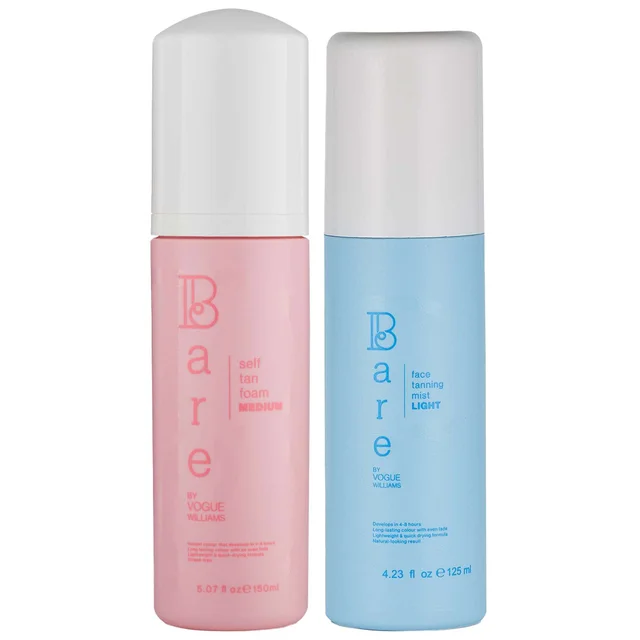 Bare by Vogue Bundles Duo: Face Tanning Mist Light 125ml & Body Self Tan Foam Medium 150ml