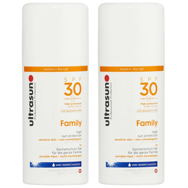 Ultrasun Duo: Sun Protection For Sensitive Skin Family SPF30 100ml x 2