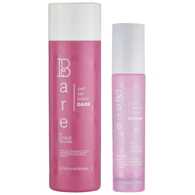 Bare by Vogue Duo: Face Tanning Serum Medium 30ml & Self Tan Lotion Dark 200ml