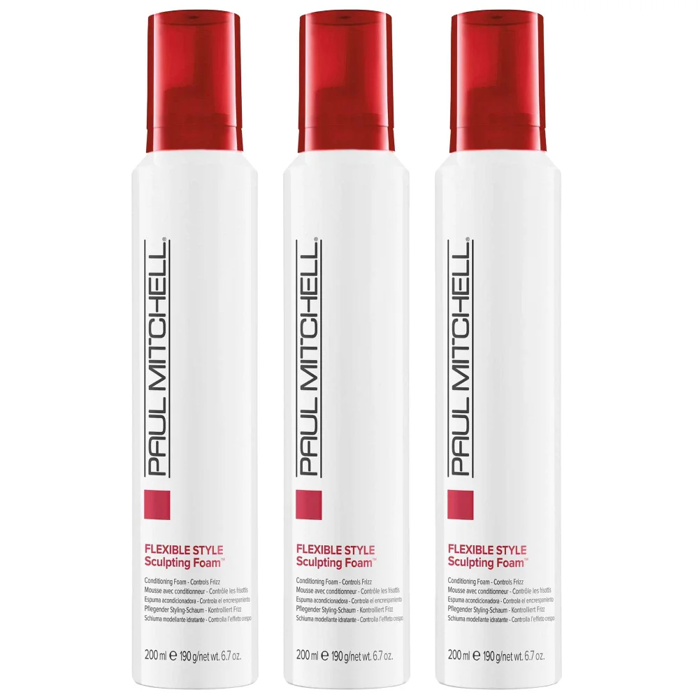 Paul Mitchell Trio: Flexible Style Sculpting Foam 200ml x 3 Image 1