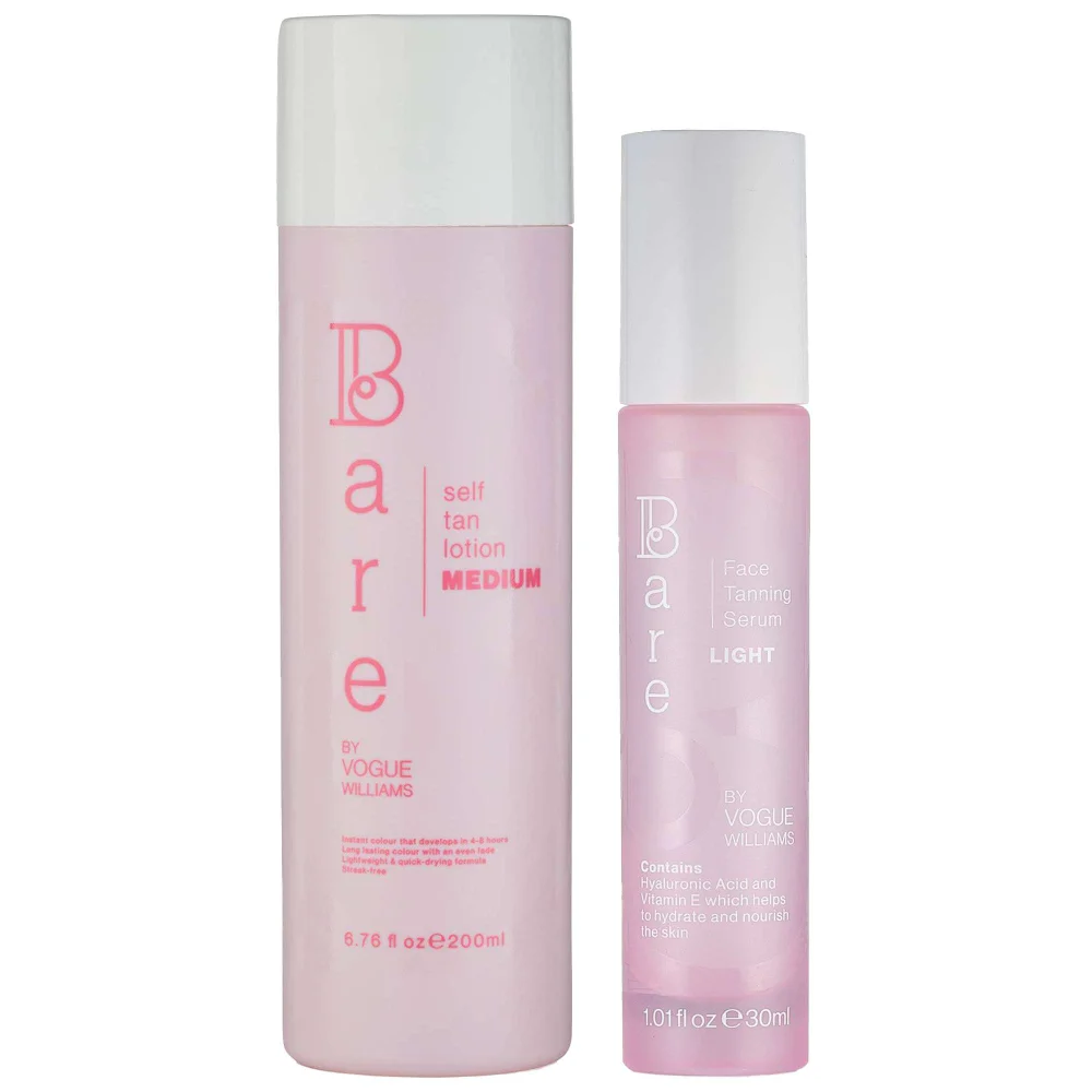 Bare by Vogue Duo: Tanning Serum Light 30ml & Body Self Tan Lotion Medium 200ml Image 1