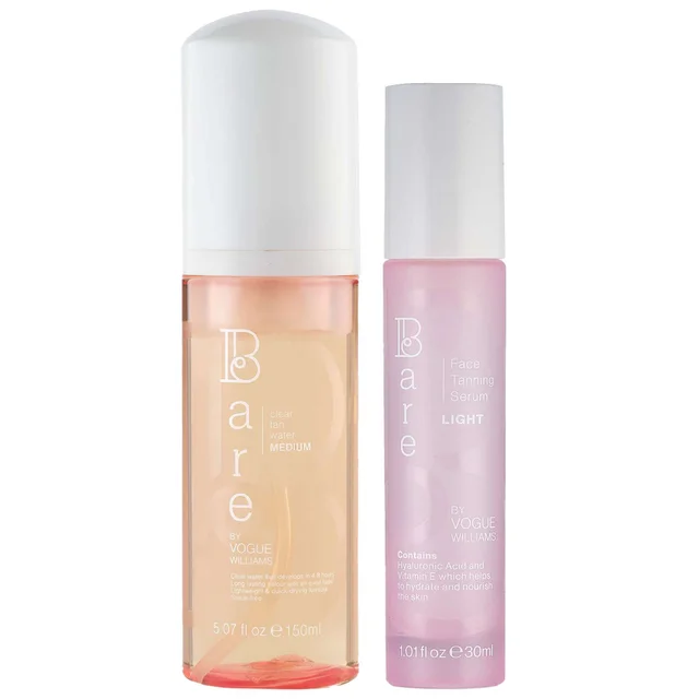 Bare by Vogue Duo: Face Tanning Serum Light 30ml & Body Clear Tan Water Medium 150ml