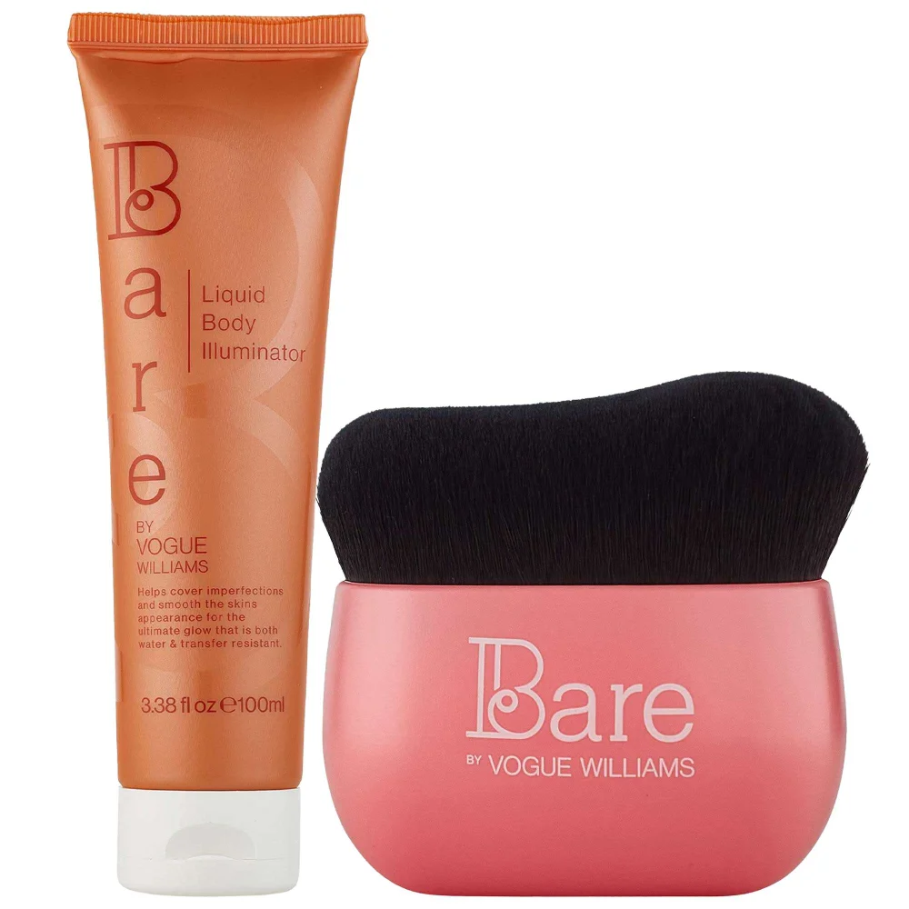 Bare by Vogue Duo: Liquid Body Illuminator 100ml & Body Brush Image 1