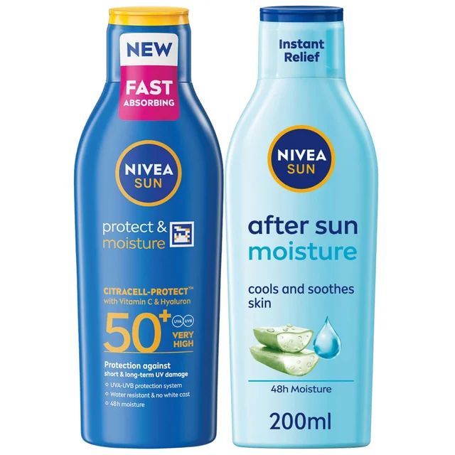 Nivea Duo: Sun Protect & Moisture SPF50+ Lotion 200ml & Sun Moisturising After Sun Lotion 200ml