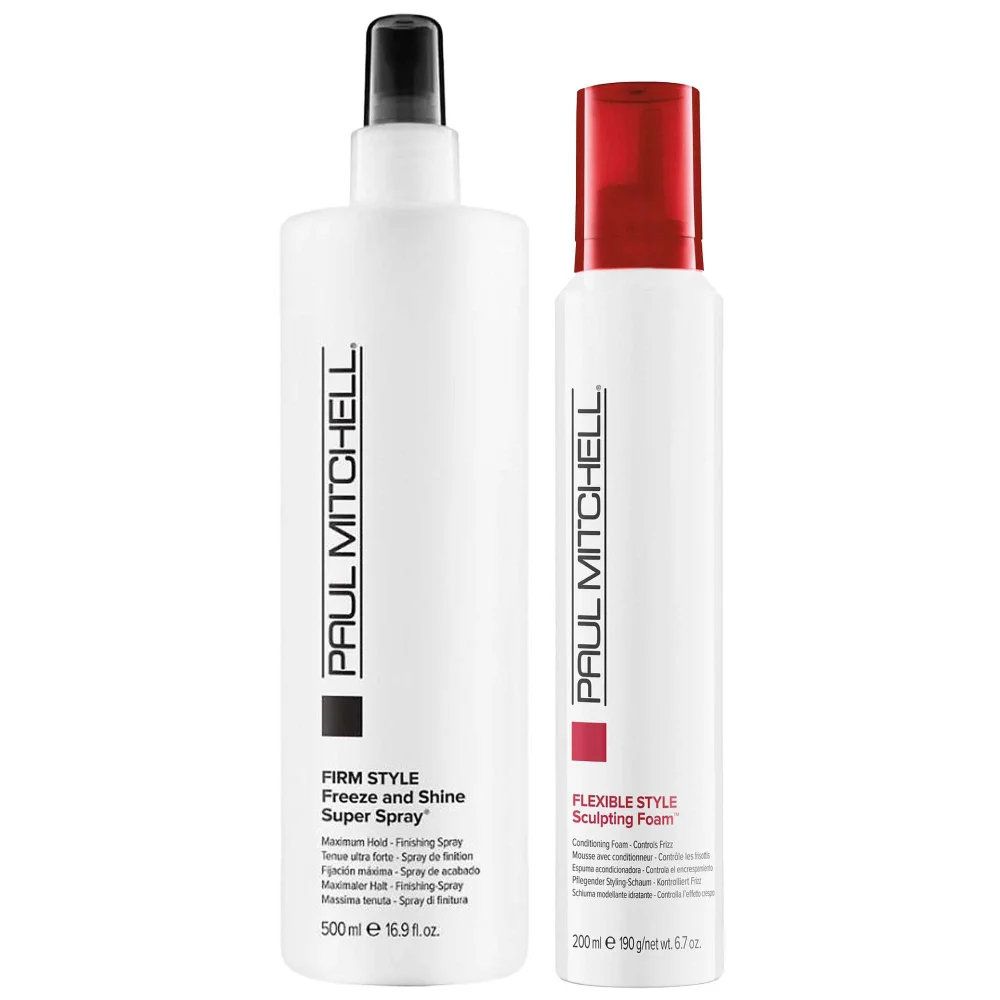 Paul Mitchell Bundles Duo: Firm Style Freeze and Shine Super Spray 500ml, Flexible Style Sculpting Foam 200ml Image 1