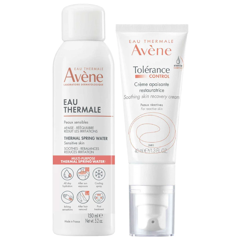 Avène Duo: Control Soothing Skin Recovery Cream 40ml, Thermal Spring Water Spray 150ml Image 1