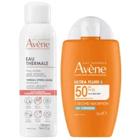 Avène Duo: Thermal Spring Water Spray 150ml, Ultra Fluid Oil Control SPF50+ for Oily to Combination Skin 50ml - undefined undefined