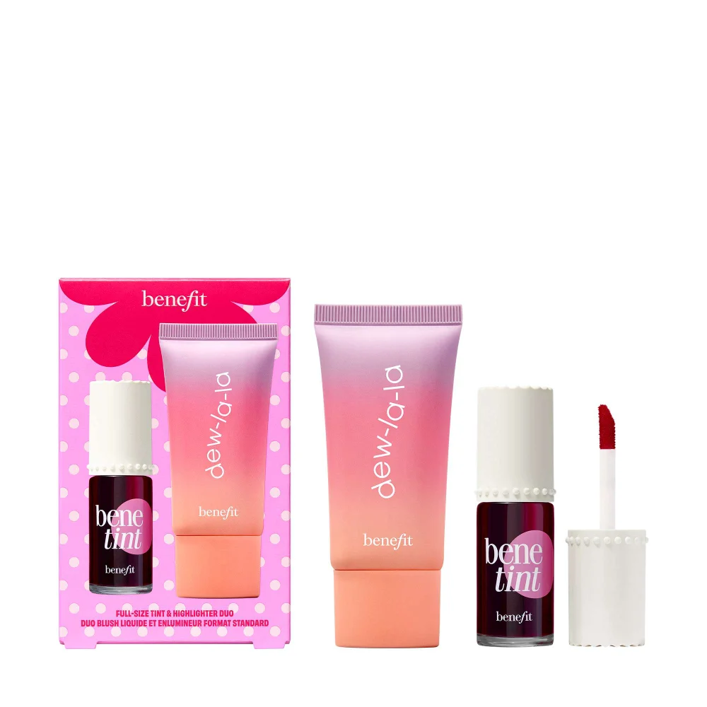 benefit Dew the Benetint Rose-Tinted Lip & Cheek Stain & Liquid Highlighter Duo (Worth £56.50) Image 1