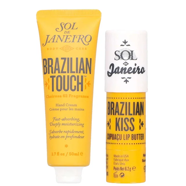 Sol de Janeiro Duo: Brazilian Kiss Cupuaçu Lip Butter 6.2g & Touch Hand Cream 50ml