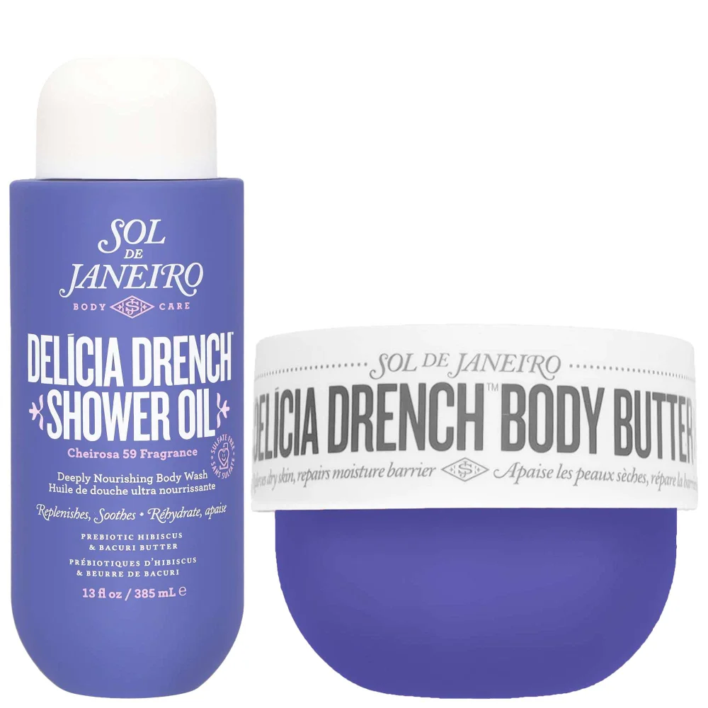 Sol de Janeiro Duo: Cheirosa Delícia Drench Shower Oil 385ml & Delicia Drench Body Butter 240ml Image 1