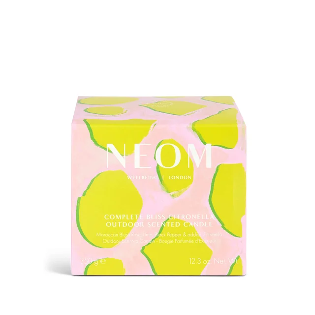 Neom Wellbeing London Summer Scenting Complete Bliss Citronella Outdoor Candle 350g