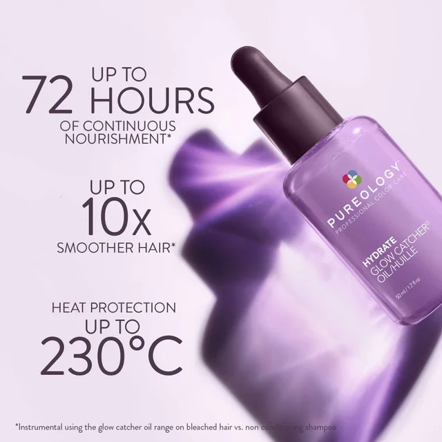 Pureology Hydrate Glow Catcher Hydrating Hair Oil For Dry, Frizzy Hair 50ml
