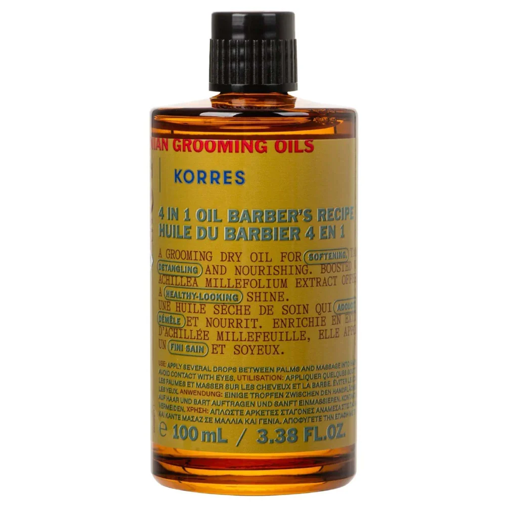 KORRES Athenian Grooming 4 in 1 Oil Barber's Recipe 100ml Image 1