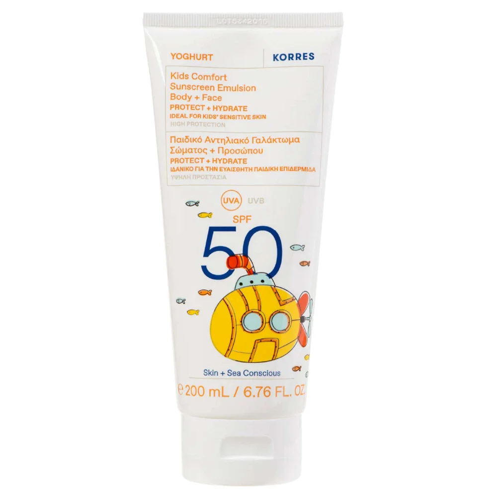 KORRES Yoghurt Kids Comfort Sunscreen Emulsion Body + Face SPF50 200ml Image 1