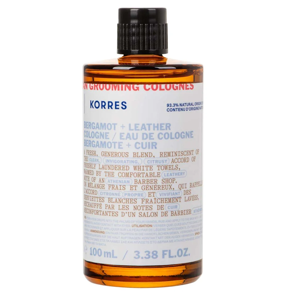 KORRES Athenian Grooming Bergamot + Leather Eau de Cologne 100ml Image 1