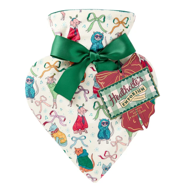 Heathcote & Ivory Gifts & Sets Emporium Heart Shaped Hot Water Bottle & Velvet Cover 480ml