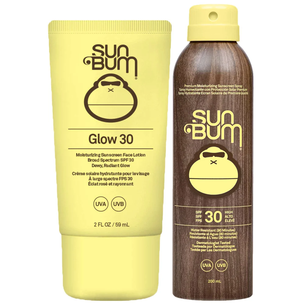 Sun Bum Duo: Original Glow SPF30 Sunscreen Face Lotion 59ml & Original SPF30 Sunscreen Spray 200ml Image 1