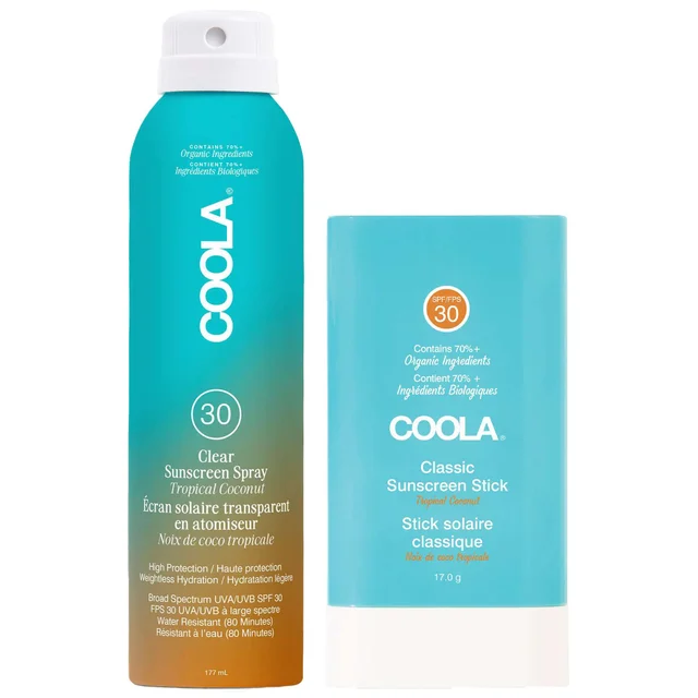 Coola Duo: Classic Body Sunscreen Spray SPF30 Tropical Coconut 177ml & Classic Sunscreen Stick SPF30 Tropical Coconut 17g