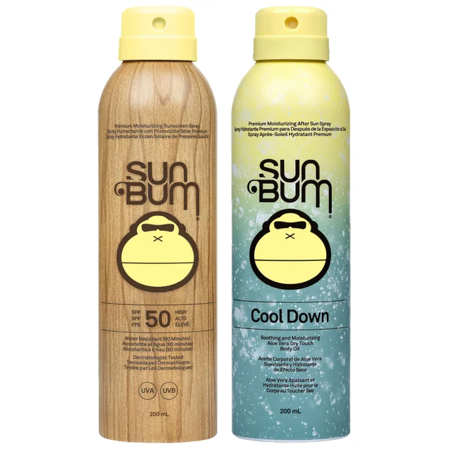 Sun Bum Duo: Original SPF50 Sunscreen Spray 200ml & After Sun Cool Down Spray 200ml