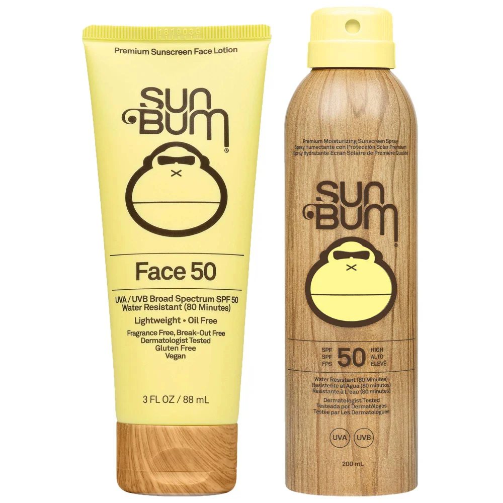 Sun Bum Duo: Original SPF50 Sunscreen Face Lotion 88ml & Original SPF50 Sunscreen Spray 200ml Image 1