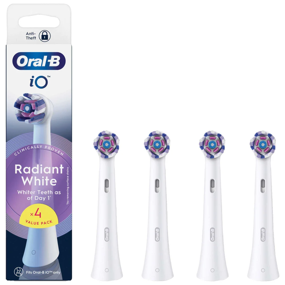 Oral-B iO Replacement Heads Radiant White Black 4 Pack Image 1