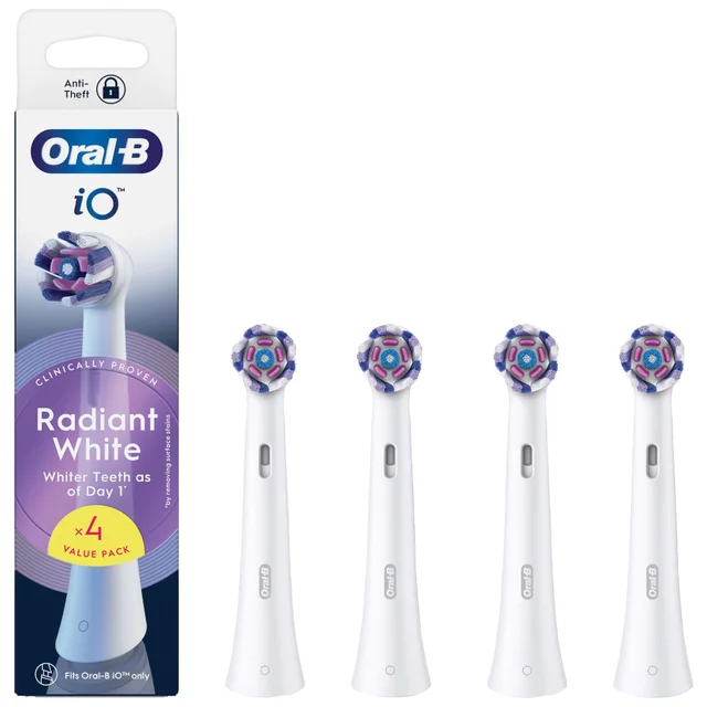 Oral-B iO Replacement Heads Radiant White Black 4 Pack