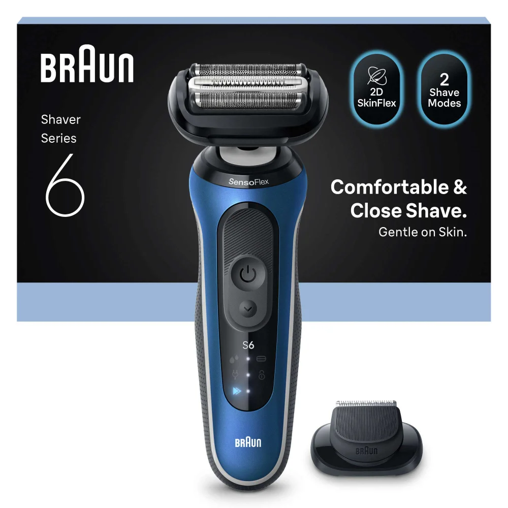 Braun Series Shavers Series 6 62-B1200S Blue Electric Shaver Image 1