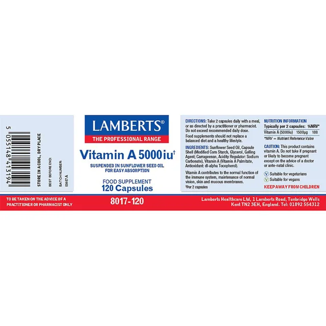 Lamberts Vitamin A 5000iu x 120