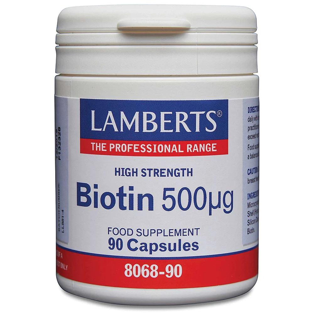 Lamberts Biotin 500ug x 90 Capsules Image 1