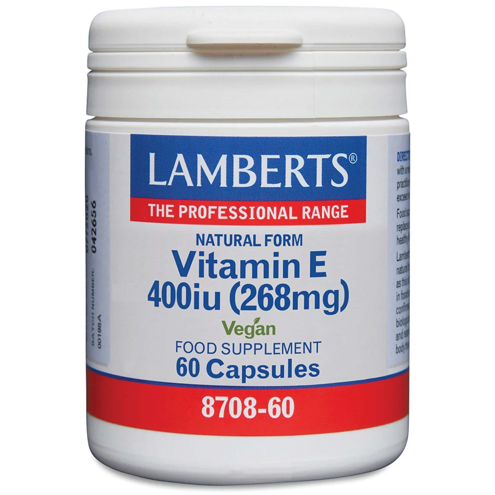 Lamberts Natural Vitamin E 400iu x 60 Capsules Image 1