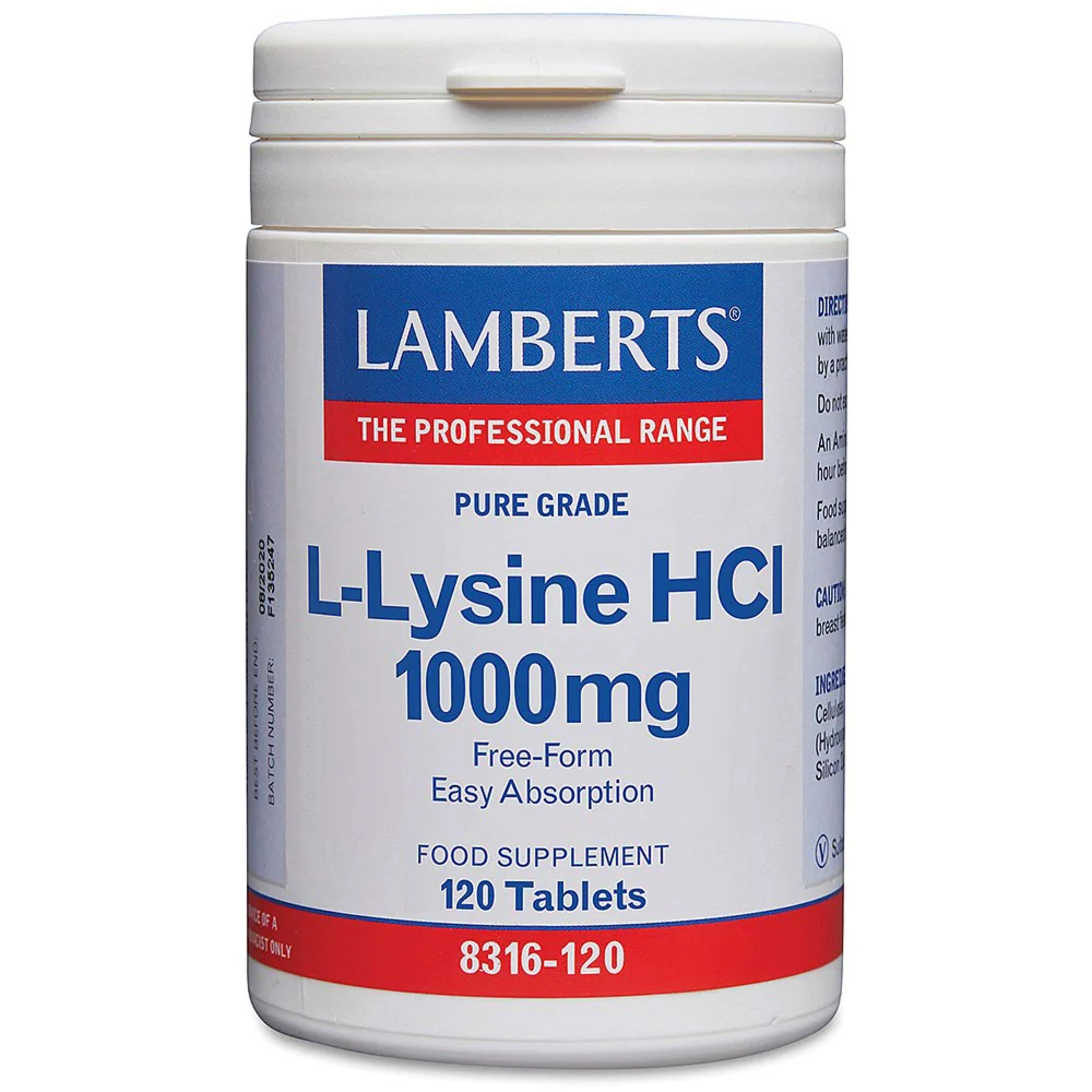 Lamberts Amino Acids L-Lysine HCI 1000mg x 120 Capsules Image 1