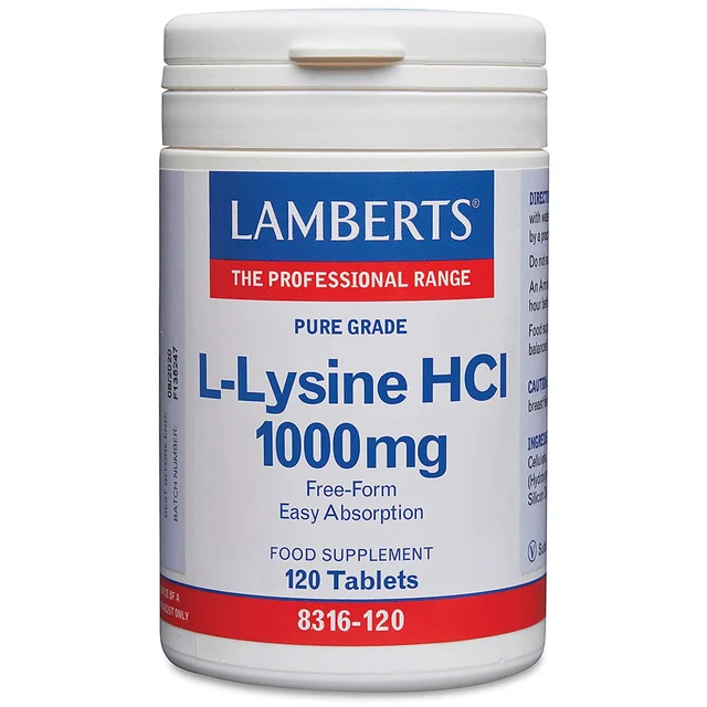 Lamberts Amino Acids L-Lysine HCI 1000mg x 120 Capsules