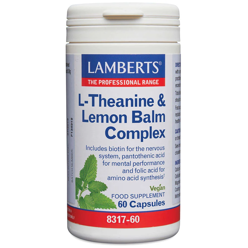 Lamberts Amino Acids Theanine & Lemon Balm Complex x 60 Capsules Image 1