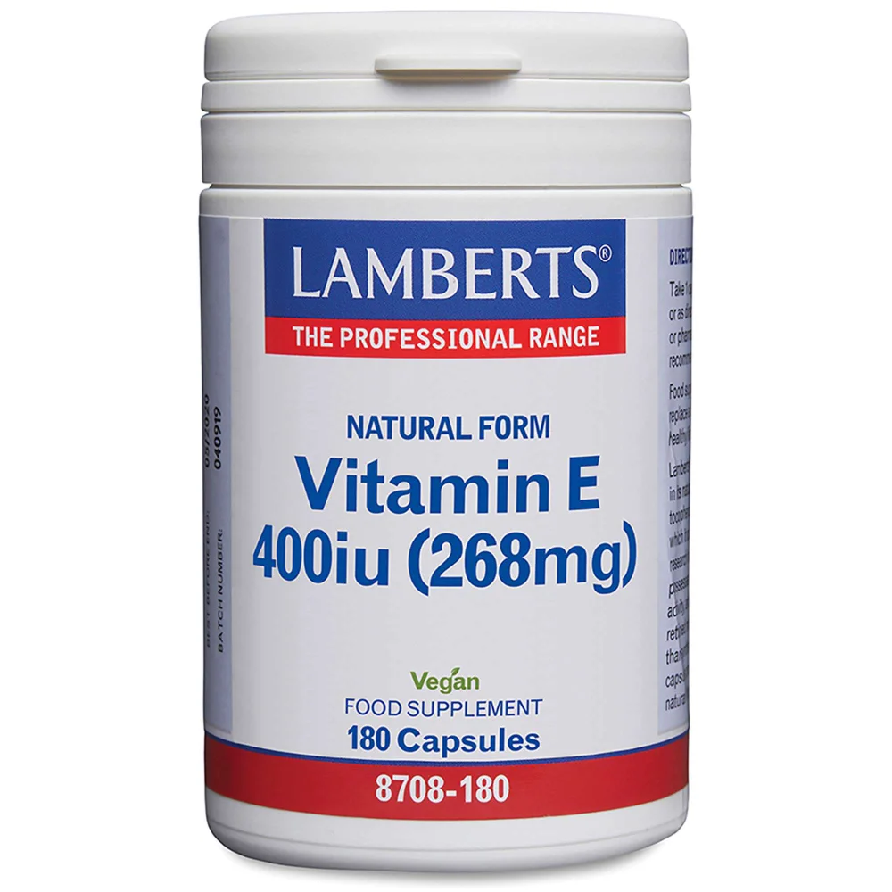 Lamberts Natural Vitamin E 400iu x 180 Capsules Image 1