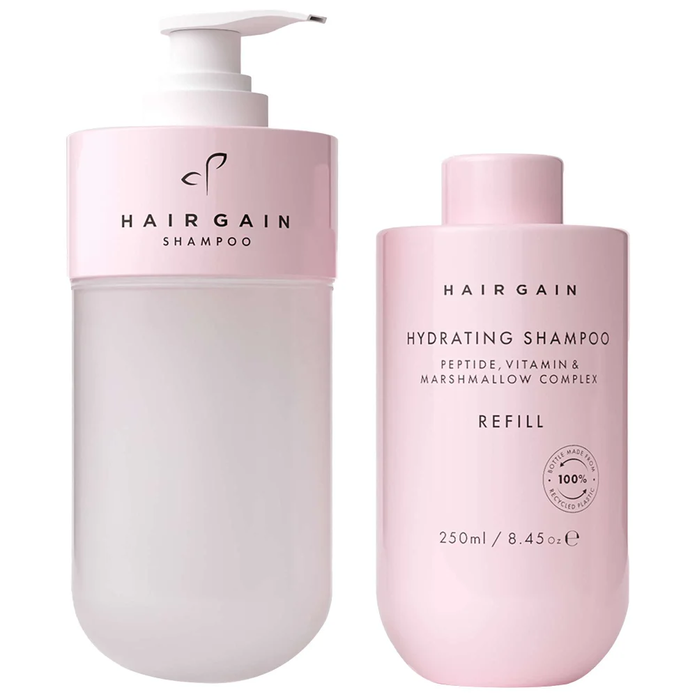 Hair Gain Hydrating Shampoo 250ml Refill and Bottle Starter Bundle Image 1