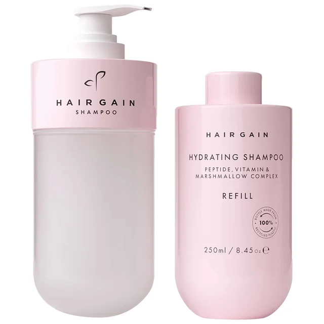 Hair Gain Hydrating Shampoo 250ml Refill and Bottle Starter Bundle