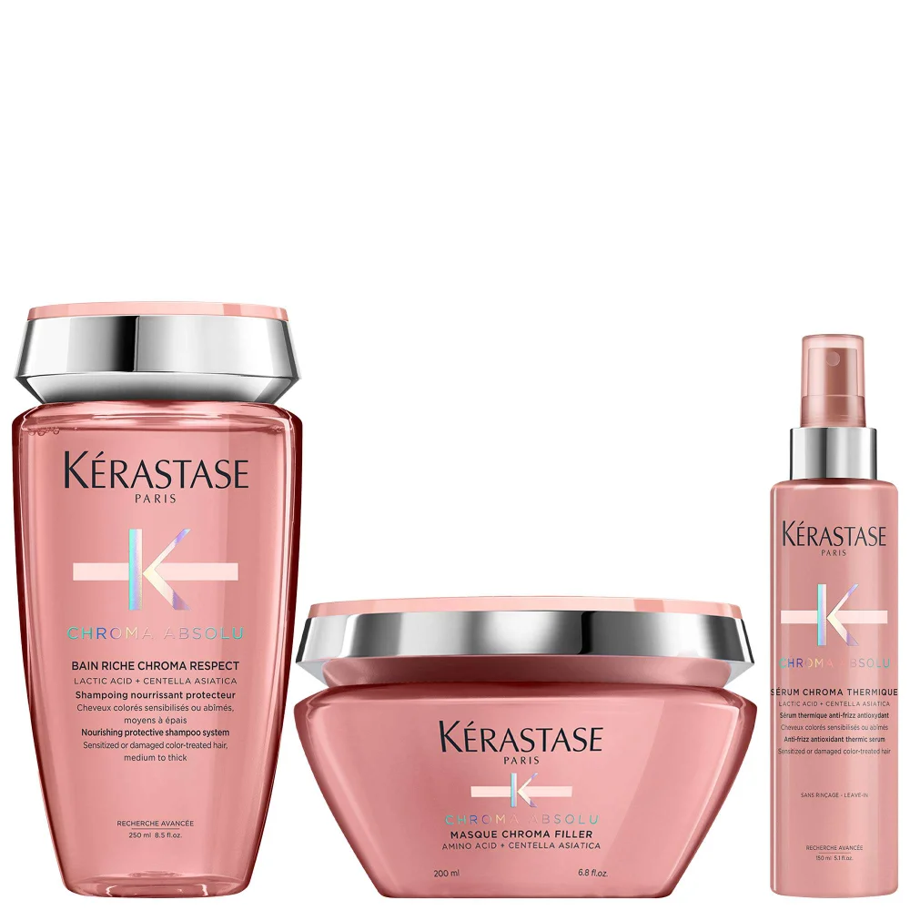 Kérastase Trio: Chroma Absolu Bain Riche Shampoo, Filler & Serum for Medium to Thick Hair Image 1