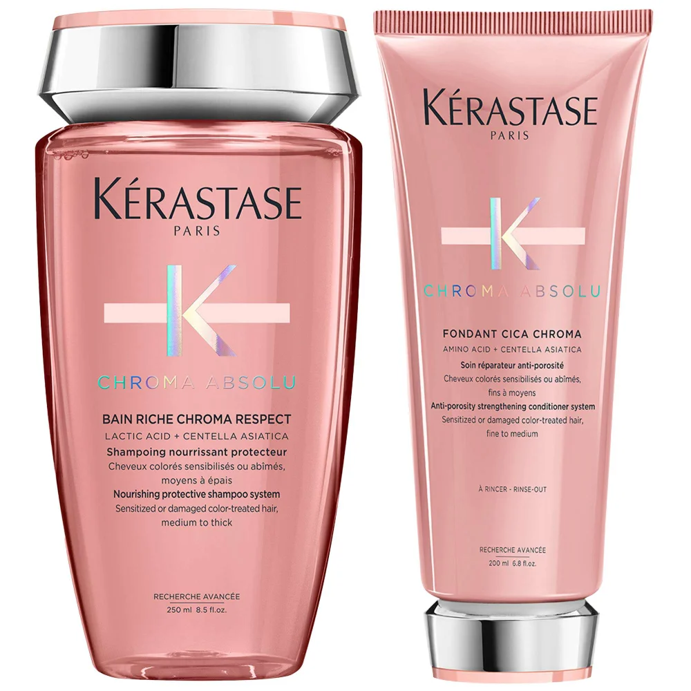 Kérastase Duo: Chroma Absolu Bain Riche Shampoo 250ml & Conditioner 200ml for Fine to Medium Hair Image 1