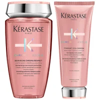 Kérastase Duo: Chroma Absolu Bain Riche Shampoo 250ml & Conditioner 200ml for Medium to Thick Hair - undefined undefined
