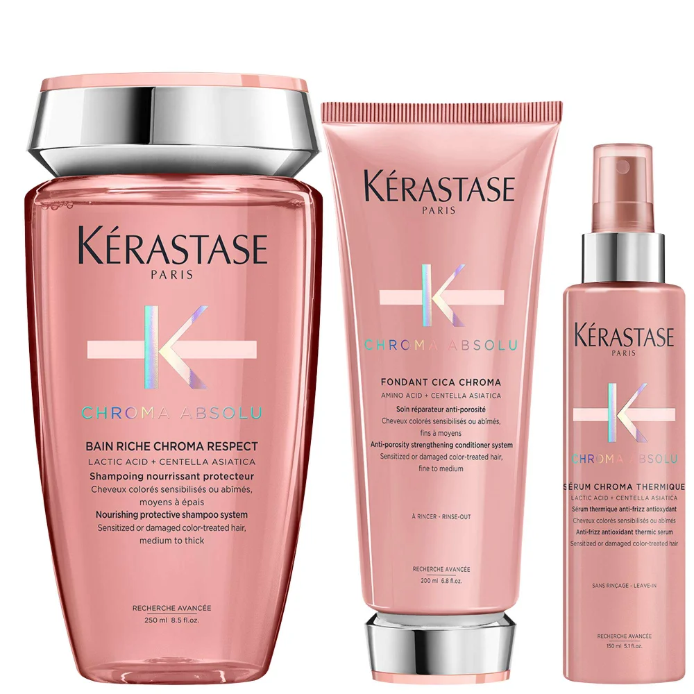 Kérastase Trio: Chroma Absolu Shampoo 250ml, Conditioner 200ml & Serum 150ml for Fine to Medium Hair Image 1