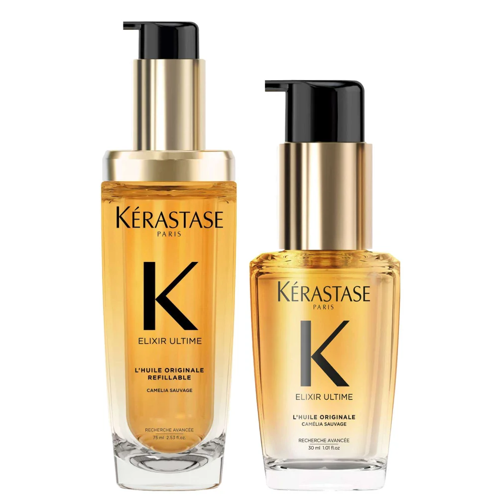 Kérastase Duo: Elixir Ultime L'Huile Originale Hair Oil 75ml & Hair Oil 30ml Travel Size for All Hair Types Image 1