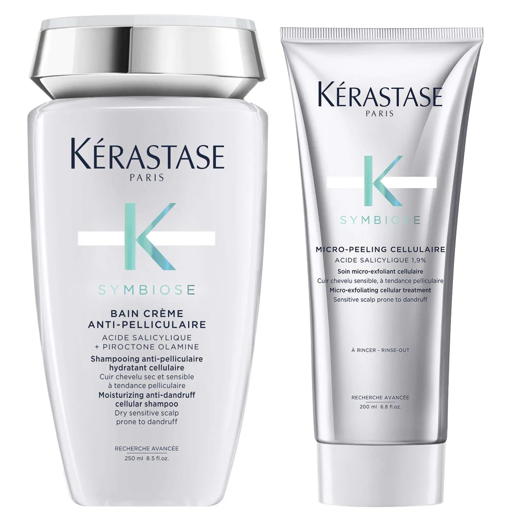 Kérastase Duo: Symbiose Moisturising Anti-Dandruff Cellular Shampoo 250ml & Treatment 200ml for Dry Scalps Image 1