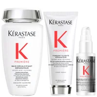 Kérastase Bundles Trio: Première Decalcifying Shampoo & Conditioner with Travel Size Pre-Shampoo for Damaged Hair