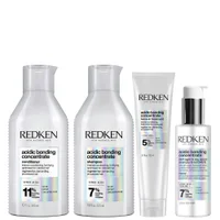 Redken Acidic Bonding Concentrate Shampoo 300ml, Conditioner 300ml, Leave-in Treatment 150ml and 24/7 Night & Day Serum Bundle