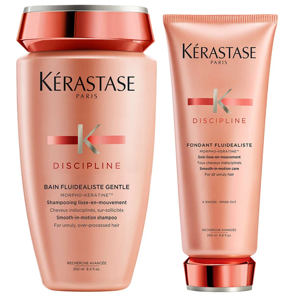 Kérastase Duo: Discipline Bain Fluidealiste Gentle 250ml & Fondant Fluidealiste 200ml For Unruly, Over-Processed Hair Image 1