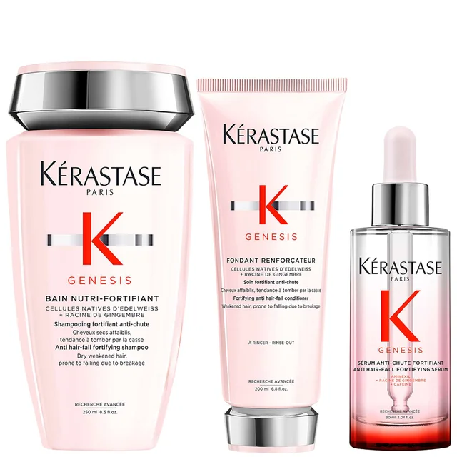 Kérastase Bundles Trio: Genesis Bain Nutri-Fortifiant Shampoo, Conditioner & Serum Hair Routine