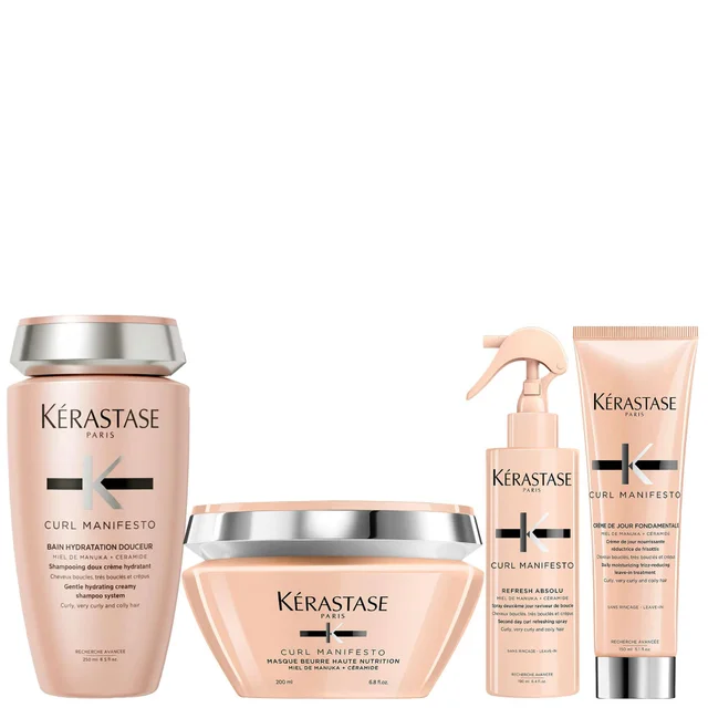 Kérastase Bundles Set: Curl Manifesto Shampoo, Mask, Leave-In Treatment & Refreshing Spray For Very Curly Hair