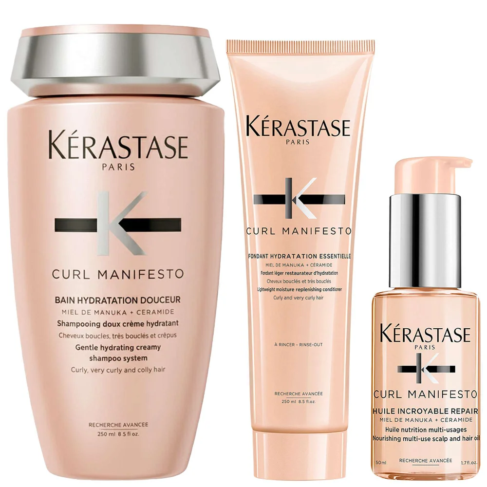 Kérastase Bundles Trio: Curl Manifesto Shampoo, Conditioner & Incroyable Repair Oil For Very Curly Hair Image 1